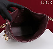 Okify Dior Toujours Hobo Bag Dark Red Burgundy 22.5x14x7.5cm - 6