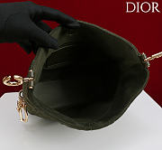 Okify Dior Toujours Hobo Bag Dark Green Suede 22.5x14x7.5cm - 6