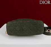 Okify Dior Toujours Hobo Bag Dark Green Suede 22.5x14x7.5cm - 2