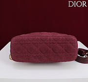 Okify Dior Toujours Hobo Bag Red Burgundy Suede 22.5x14x7.5cm - 6
