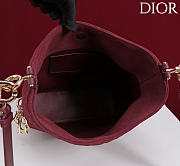 Okify Dior Toujours Hobo Bag Red Burgundy Suede 22.5x14x7.5cm - 2