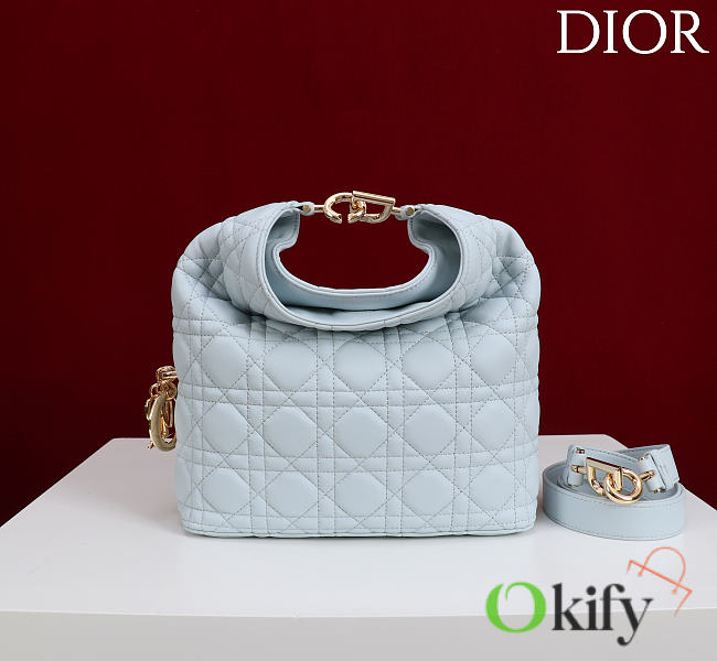 Okify Dior Toujours Hobo Bag Powder Blue 22.5x14x7.5cm - 1
