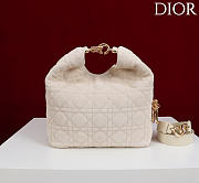 Okify Dior Toujours Hobo Bag White Suede 22.5x14x7.5cm - 3