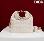 Okify Dior Toujours Hobo Bag White Suede 22.5x14x7.5cm - 1