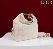 Okify Dior Toujours Hobo Bag White Suede 22.5x14x7.5cm - 5