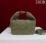 Okify Dior Toujours Hobo Bag Green Suede 22.5x14x7.5cm - 6