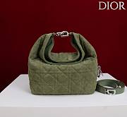 Okify Dior Toujours Hobo Bag Green Suede 22.5x14x7.5cm - 1
