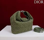 Okify Dior Toujours Hobo Bag Green Suede 22.5x14x7.5cm - 4