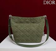 Okify Dior Toujours Hobo Bag Green Suede 22.5x14x7.5cm - 3