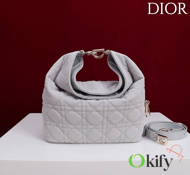 Okify Dior Toujours Hobo Bag Light Purple Suede 22.5x14x7.5cm - 1