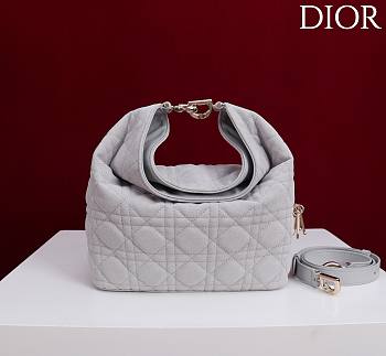 Okify Dior Toujours Hobo Bag Light Purple Suede 22.5x14x7.5cm