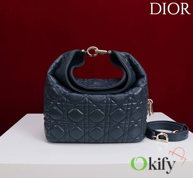 Okify Dior Toujours Hobo Bag Dark Blue 22.5x14x7.5cm - 1