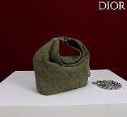 Okify Dior Toujours Hobo Bag Dark Green Suede 17.5x19x7cm - 6