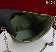 Okify Dior Toujours Hobo Bag Dark Green Suede 17.5x19x7cm - 4