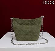 Okify Dior Toujours Hobo Bag Dark Green Suede 17.5x19x7cm - 3
