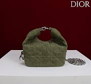 Okify Dior Toujours Hobo Bag Dark Green Suede 17.5x19x7cm - 2