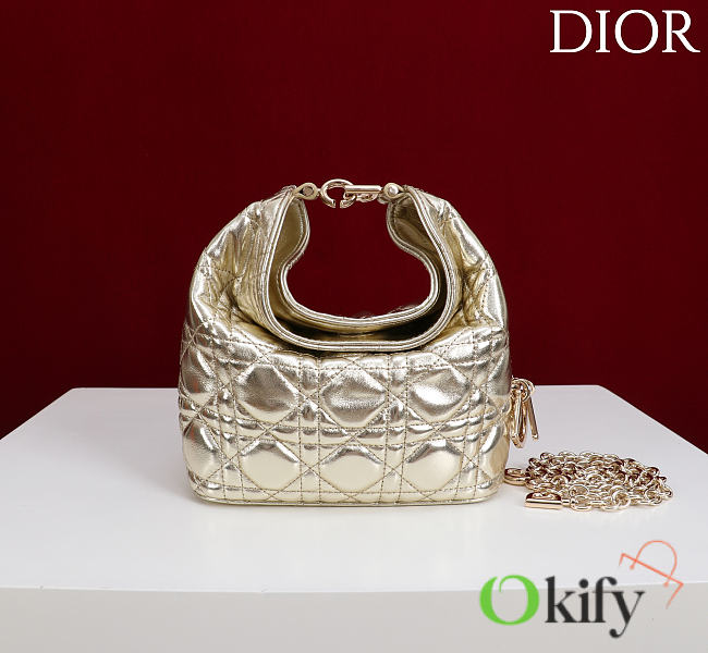 Okify Dior Toujours Hobo Bag Light Gold 17.5x19x7cm - 1
