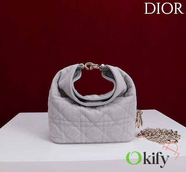 Okify Dior Toujours Hobo Bag Light Purple Suede 17.5x19x7cm - 1