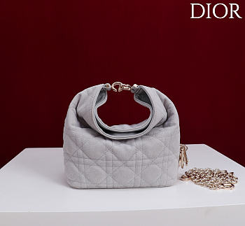 Okify Dior Toujours Hobo Bag Light Purple Suede 17.5x19x7cm