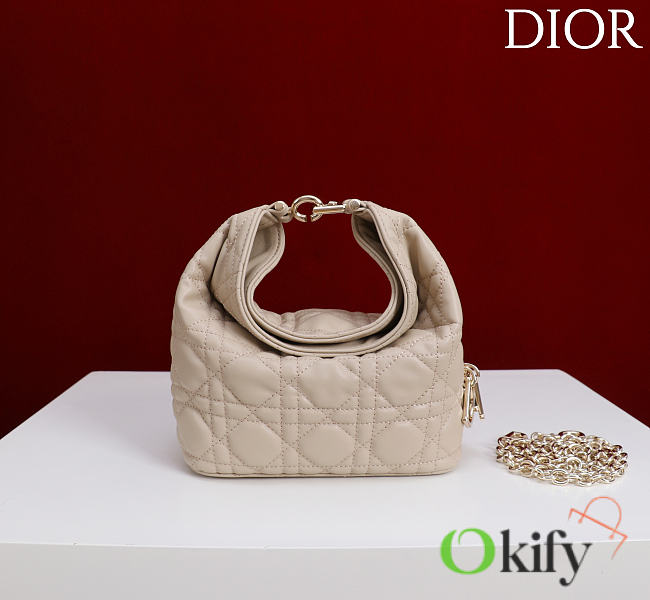 Okify Dior Toujours Hobo Bag Beige 17.5x19x7cm - 1