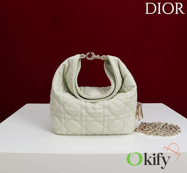 Okify Dior Toujours Hobo Bag Sage Green 17.5x19x7cm - 1