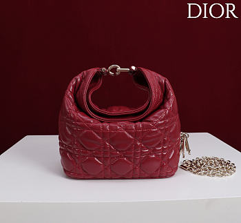 Okify Dior Toujours Hobo Bag Dark Red 17.5x19x7cm