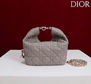 Okify Dior Toujours Hobo Bag Gray 17.5x19x7cm - 6