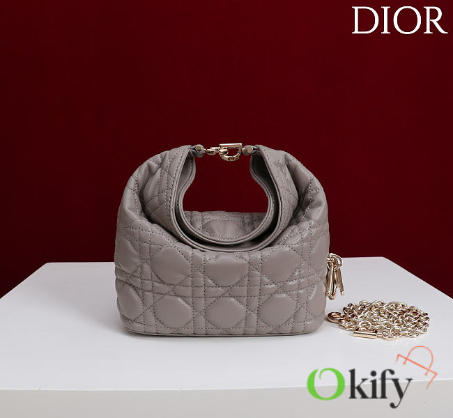 Okify Dior Toujours Hobo Bag Gray 17.5x19x7cm - 1