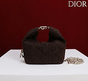 Okify Dior Toujours Hobo Bag Dark Brown Suede 17.5x19x7cm - 6