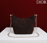 Okify Dior Toujours Hobo Bag Dark Brown Suede 17.5x19x7cm - 4