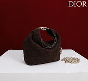 Okify Dior Toujours Hobo Bag Dark Brown Suede 17.5x19x7cm - 2