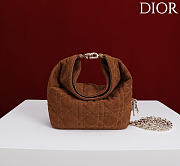 Okify Dior Toujours Hobo Bag Brown Suede 17.5x19x7cm - 1
