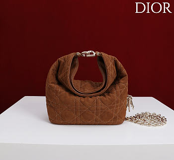 Okify Dior Toujours Hobo Bag Brown Suede 17.5x19x7cm
