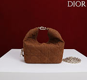 Okify Dior Toujours Hobo Bag Brown Suede 17.5x19x7cm - 6