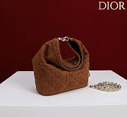Okify Dior Toujours Hobo Bag Brown Suede 17.5x19x7cm - 4