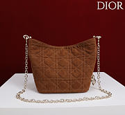 Okify Dior Toujours Hobo Bag Brown Suede 17.5x19x7cm - 3