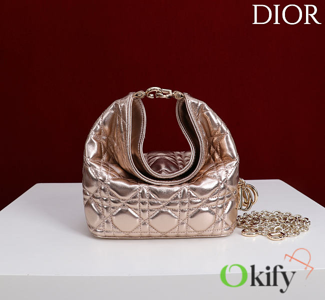 Okify Dior Toujours Hobo Bag Rose Gold 17.5x19x7cm - 1