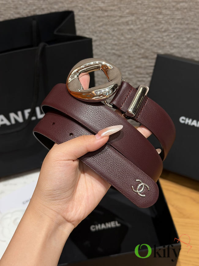 Okify CC Red Burgundy Belt 3cm  - 1
