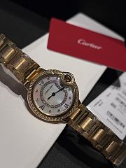 Okify Cartier Ballon Bleu Gold Watch 33mm 29818 - 5