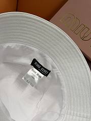 Okify MiuMiu White Bucket Hat 29824 - 4