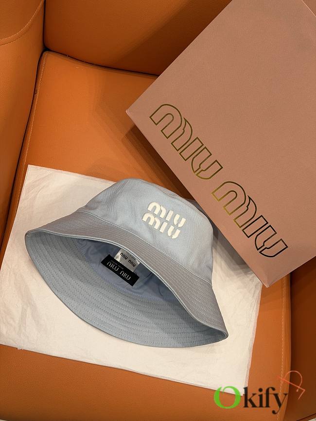Okify MiuMiu Light Blue Bucket Hat 29825 - 1