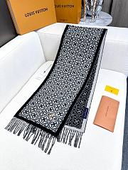 Okify Louis Vuitton Black Lambwool Scarf 35x200cm 29831  - 5