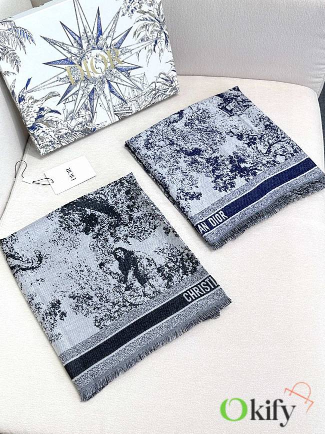 Okify Dior Black Square Scarf 140x140cm - 1