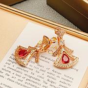 Okify Bvlgari Rose Gold Earrings With Diamond And Red Crystal 29835 - 6