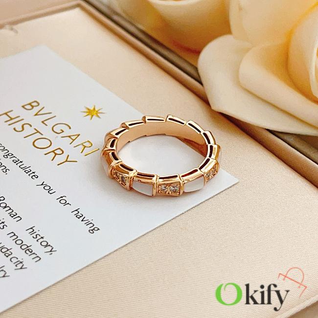 Okify Bvlgari Rose Gold Ring With Diamond 29836 - 1
