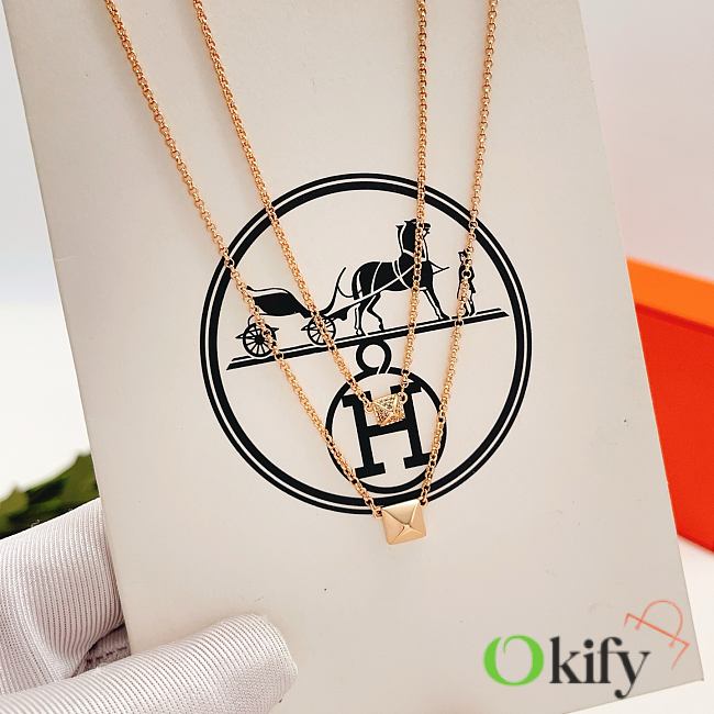 Okify Hermes Rose Gold Necklace 29839 - 1