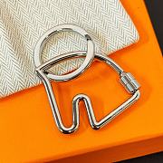 Okify Hermes Horse Head Silver Keyring - 3
