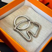 Okify Hermes Horse Head Silver Keyring - 2