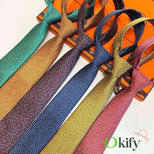 Okify Hermes Twill Silk Tie 7cm 29848 - 1
