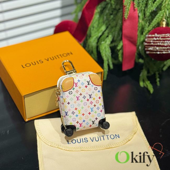 Okify Louis Vuitton x TM White Suitcase Bag Charm  - 1